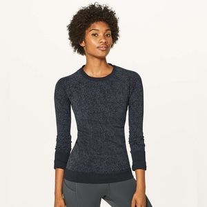 Lululemon Rest Less Pullover Size 8 Black Dark Cast Long Sleeve Shirt